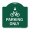 Signmission Parking With Cycle and Lock, Green & White Aluminum Architectural Sign, 18" x 18", GW-1818-23410 A-DES-GW-1818-23410 - alternate 1